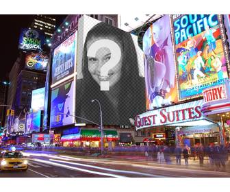 photomontage avec des affiches times square