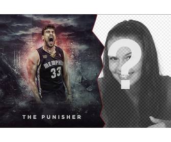 photomontage ligne joueur basket marc gasol