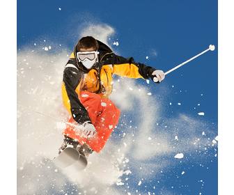 photomontage avec un skieur professionnel ou vous pouvez mettre votre visage