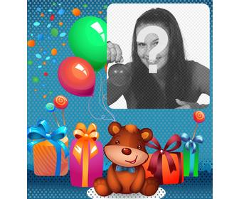 lanniversaire carte virtuelle pour enfants avec un ours