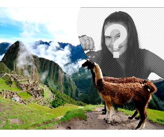 effet photo avec les ruines machu picchu