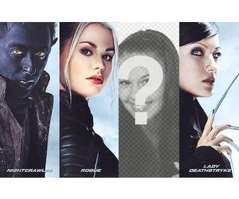 photomontage avec des personnages x-men