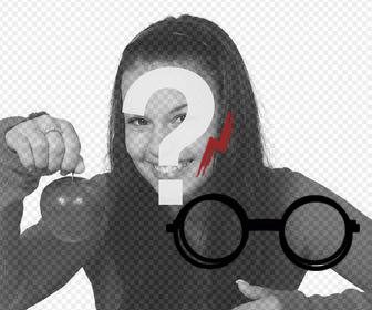 autocollant avec les lunettes harry potter et cicatrice