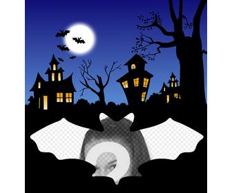 photomontage halloween avec les chauves-souris