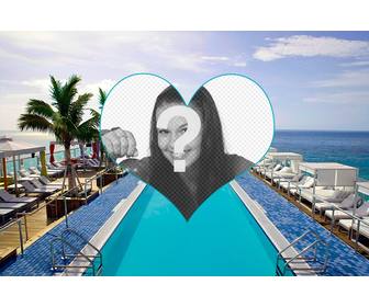 photomontage estivale pour mettre votre photo avec une piscine luxe