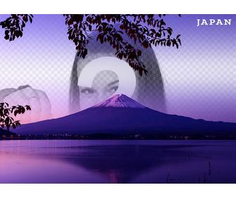 carte postale du mont fuji au japon avec votre photo