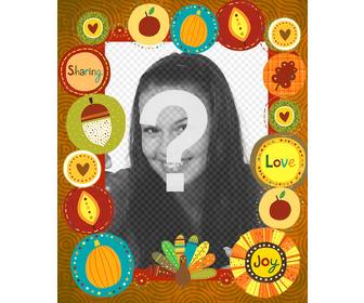 cadre photo avec des stickers decoratifs thanksgiving