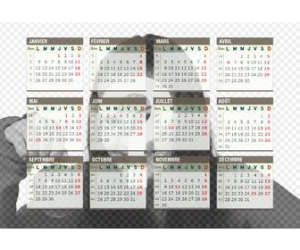 calendrier 2015 avec votre propre fond photo