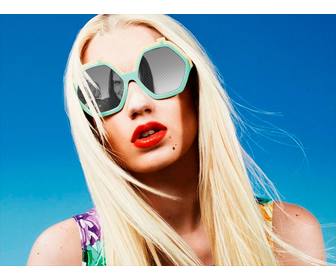 cadre photo avec iggy azalea mettre une image refletee dans ses lunettes