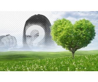 photomontage mettre une photo cote votre arbre forme coeur