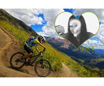 amour bike photomontage avec votre photo et ce beau paysage