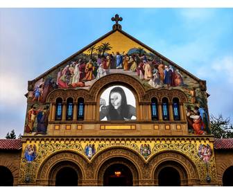 photomontage special pour mettre votre photo sur vitre dune eglise