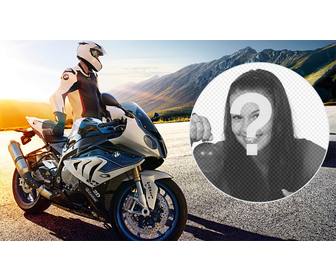 photomontage avec un haut gamme bmw marque moto