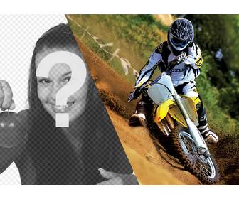 montage photo avec une moto cross