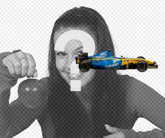 autocollant avec une voiture formule 1 renault pour votre photo