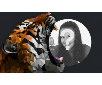 cadre photo dans laquelle votre photo apparait avec un tigre