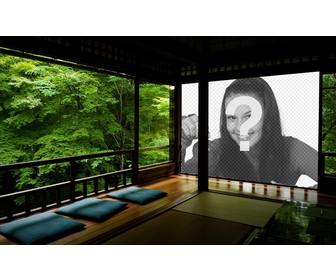 photomontage dun zen japonais et votre projetee sur un tableau mural