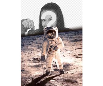 photomontage avec celebre photo neil armstrong sur lune