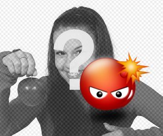 emoticone dune bombe rouge prete exploser autocollant