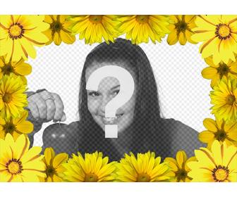 cadre photo personnalise avec les marguerites jaunes
