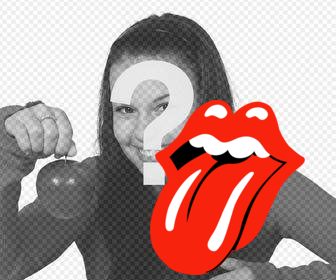 photomontage langue des rolling stones vous pouvez mettre dans vos photos comme un autocollant editeur ligne