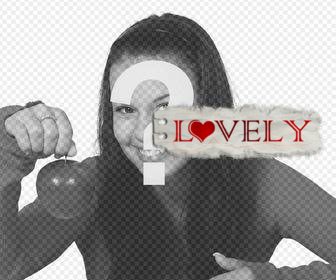 mettez le texte lovely dans vos photos avec cet autocollant qui comprend un coeur