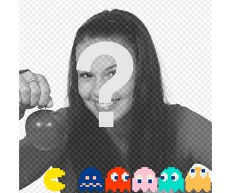 mettez pacman chasser les fantomes couleurs avec ce photomontage ligne