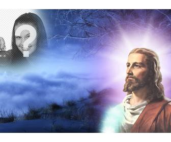 collage photos avec jesus-christ dans lequel vous pouvez mettre votre photo