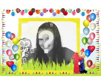 carte dquotanniversaire avec des bords ballons