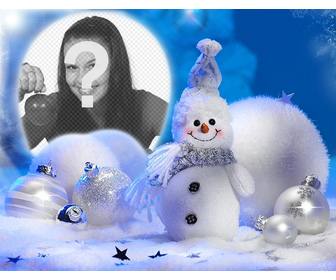 cadre noel avec un bonhomme neige pour vos photos
