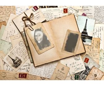 vintage effet photo lettres et un journal pour 2 photos ajouter deux photos cet effet vintage photo avec nombreuses lettres et un journal partagez ce collage avec vos amis