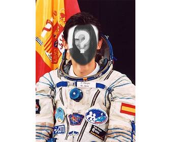 effet photo ou vous pouvez mettre votre visage sur le corps pedro duque astronaute espagnol