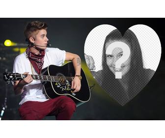 telechargez votre image linterieur dun coeur et ligne deffet photo justin bieber du chanteur justin bieber avec une guitare mettre votre photo linterieur dun coeur partagez avec vos amis cet effet