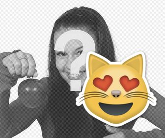 cat autocollant emoticone pour vos photos