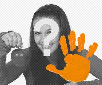 autocollant main dorange contre violence faite aux femmes