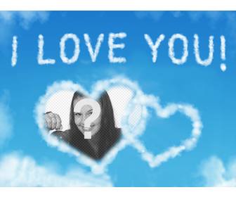 effet photo nuages ​​avec les mots i love u