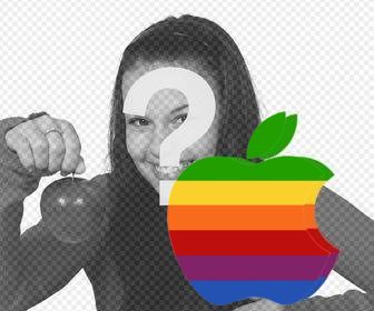 logo apple autocollant aux couleurs votre photo