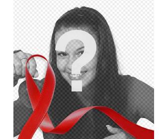 ruban rouge contre le sida mettre dans votre photo ligne