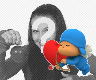 mettez cupidon pocoyo sur vos photos avec cet autocollant