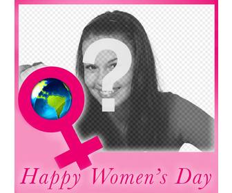 carte pour telecharger une photo et celebrer journee femmes edit cet effet photo ligne avec lexpression happy day femmes un symbole et le monde et partager vos reseaux sociaux pour celebrer cette journee speciale avec votre image