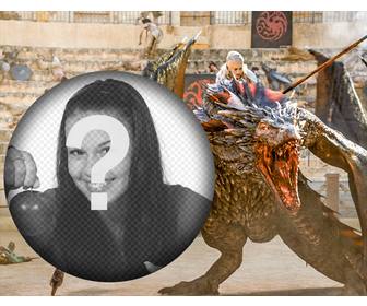 telechargez votre photo avec khaleesi et son dragon dans une scene leffet photo game of thrones du jeu serie trones ou khaleesi apparait monte sur lun ses dragons modifier avec votre photo et partager vous etes un fan