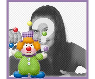 effet photo avec un clown pour decorer une photo colorful clown jonglant votre fils ou vous pouvez mettre une image ideal pour les enfants et decorer vos photos avec une touche fete avec ce cadre photo amusant