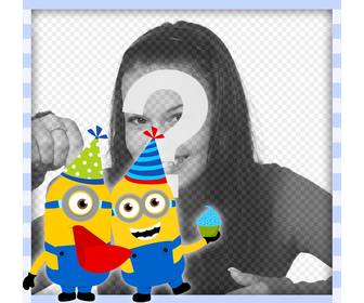 cadre dorigine avec minion dans une fete danniversaire