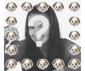 entourez-vous avec lemoticone chien avec ce cadre pour original cadre libre vos photos du chiot emoticone whatsapp pour telecharger votre photo et le decorer un effet photo drole pour les amateurs chiens