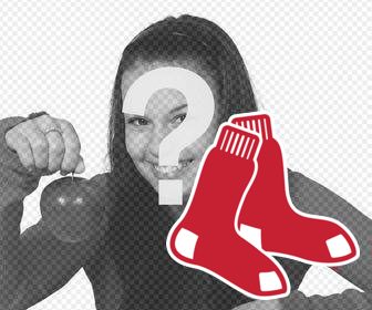 autocollant logo des red sox mettre sur votre photos