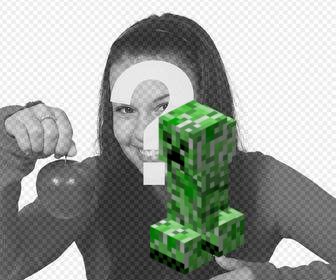 autocollant avec creeper minecraft pour vos photos