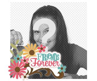 cadre ligne une photo et decorer avec phrase friends forever