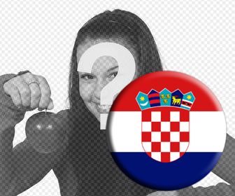 bouton avec le drapeau croatie ajouter vos photos comme un autocollant envoyez