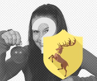 effet photo pour ajouter le bouclier baratheon chambre vos photos autocollant decoratif pour coller sur vos images le bouclier maison baratheon du jeu serie thrones telecharger votre photo gratuitement cet effet vous soutenez cette maison et partager dans votre sociale reseaux