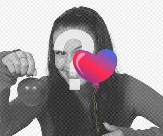 forme coeur ballons pour decorer vos photos comme un autocollant